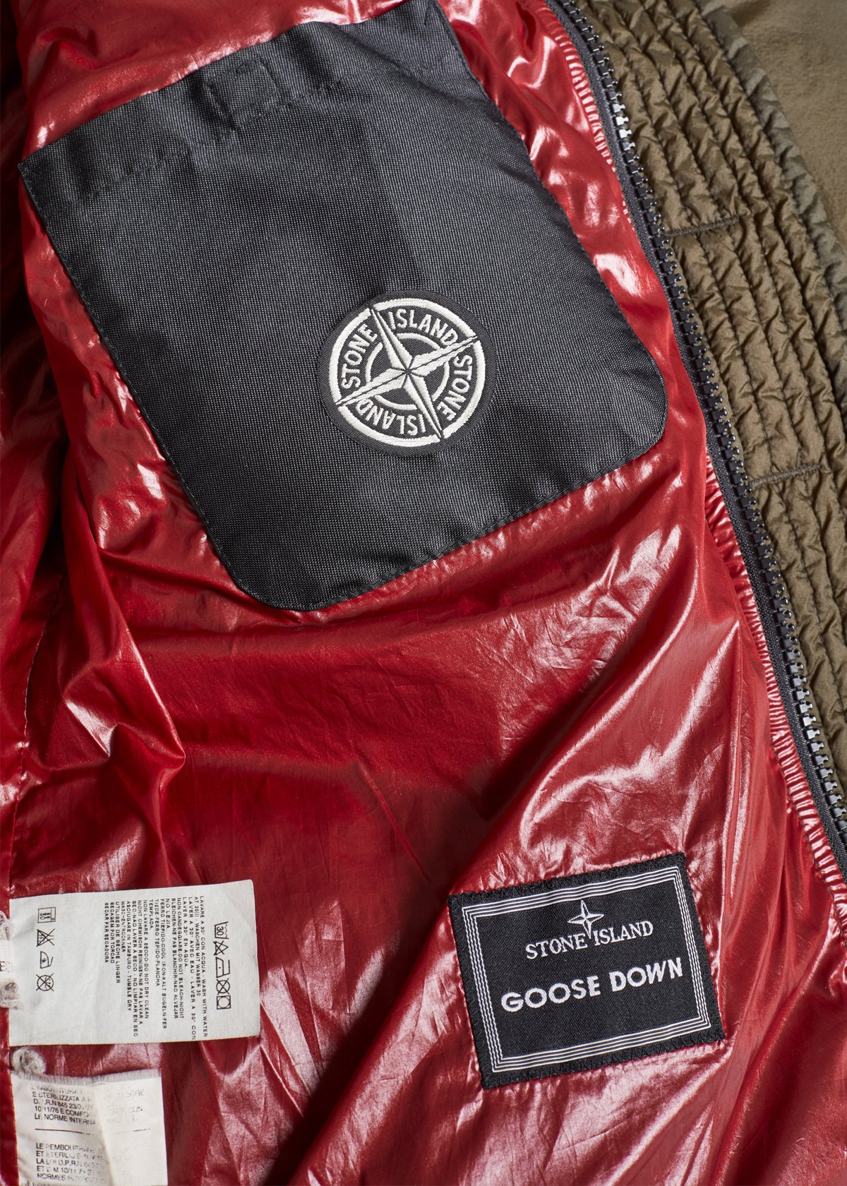 STONE ISLAND OLIVE GARMENT DYED GOOSE DOWN JACKET STONE ISLAND OLIVE GARMENT DYED GOOSE DOWN JACKET